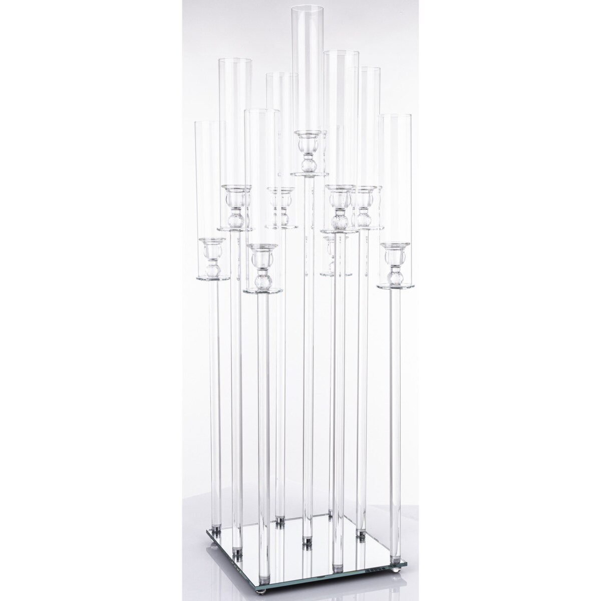 Świecznik ozdobny szklany na 9 świec 104x36x33 cm MULTISY