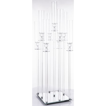 Świecznik ozdobny szklany na 9 świec 104x36x33 cm MULTISY