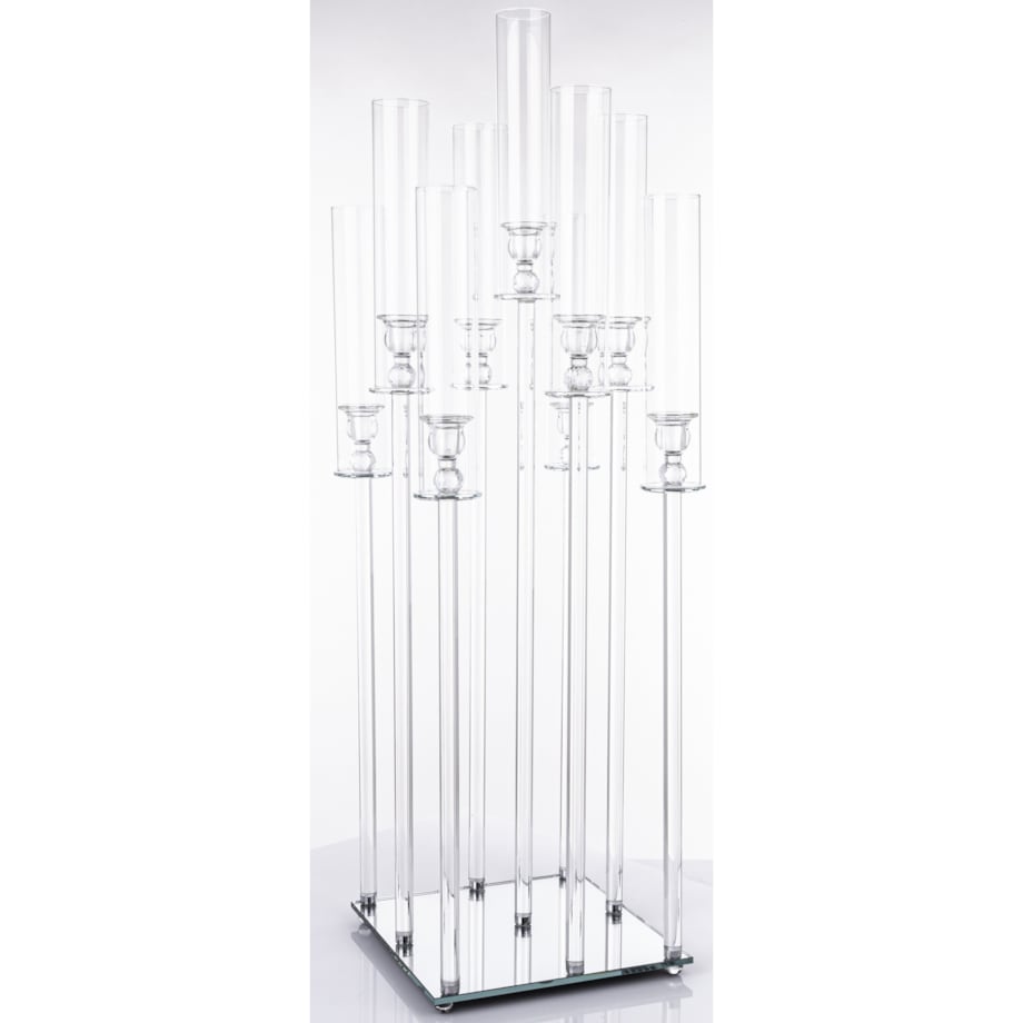 Świecznik ozdobny szklany na 9 świec 104x36x33 cm MULTISY