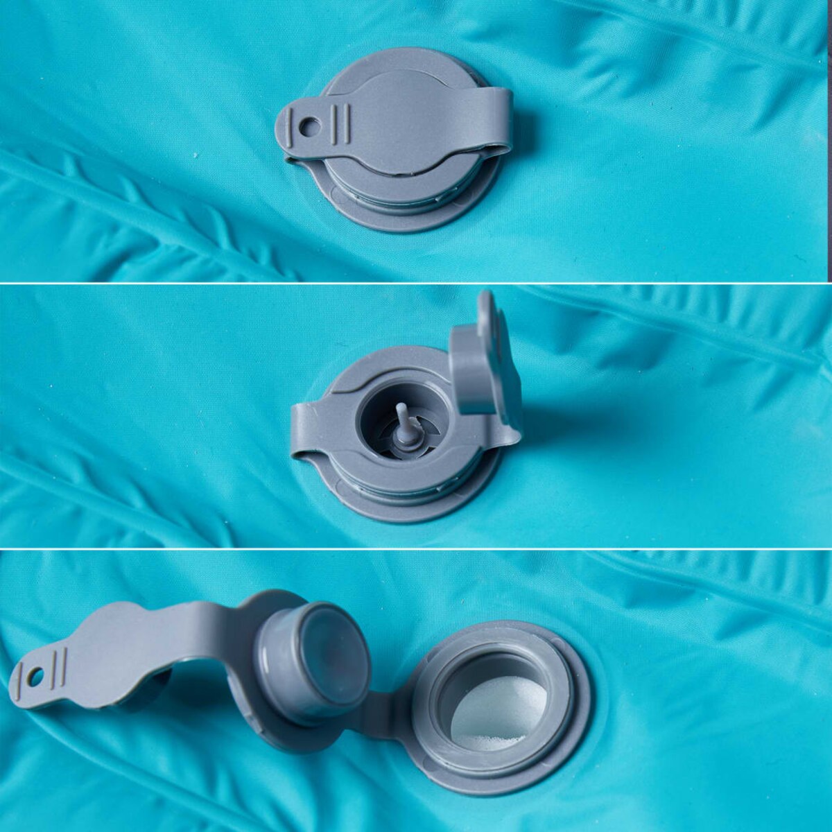 vidaXL Materac samopompujący z poduszką, 1-osobowy, niebieski