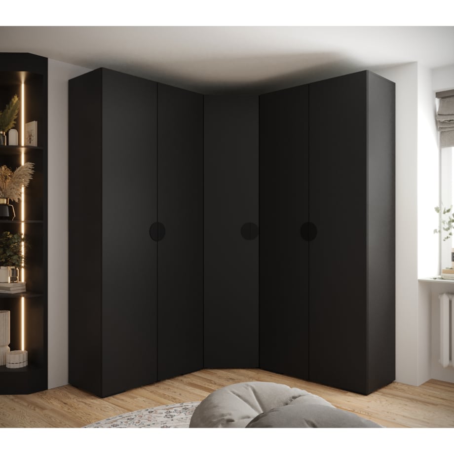 Garderoba wysoka do przedpokoju INOVA 4 Z5 czarny+czarny