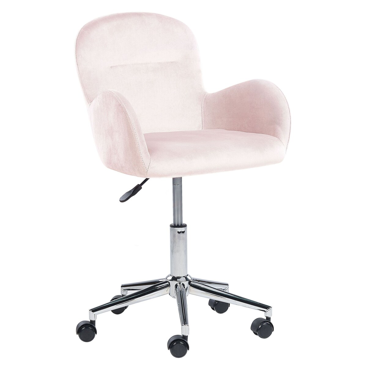 Krzesło biurowe regulowane welurowe różowe PRIDDY