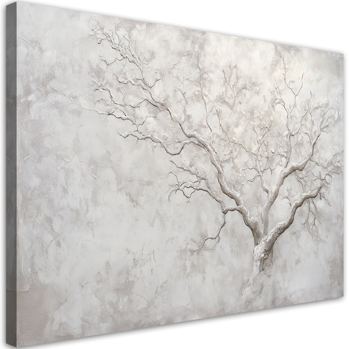 Obraz na płótnie do salonu sypialni jadalni Drzewo gałązki w beżu i szarościach boho 60x40