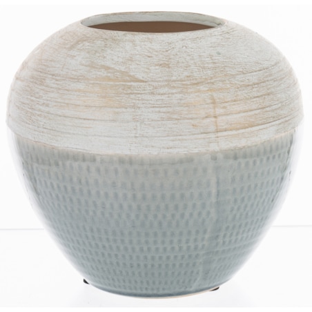 Wazon ceramiczny niebiesko-biały 16,5x18,5x18,5 cm SASSARA