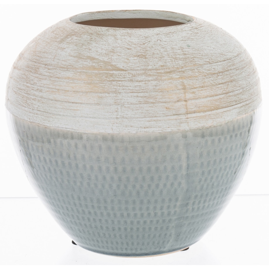 Wazon ceramiczny niebiesko-biały 16,5x18,5x18,5 cm SASSARA
