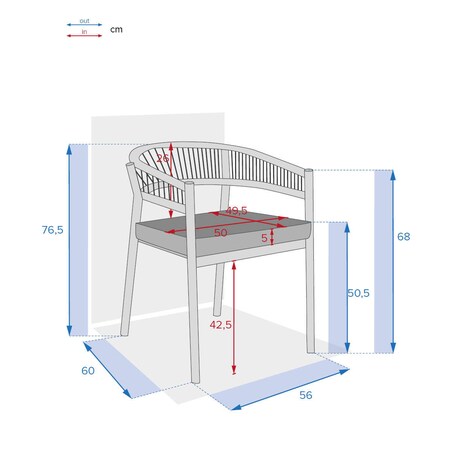 Krzesło ogrodowe z drewna akacji TEVIO