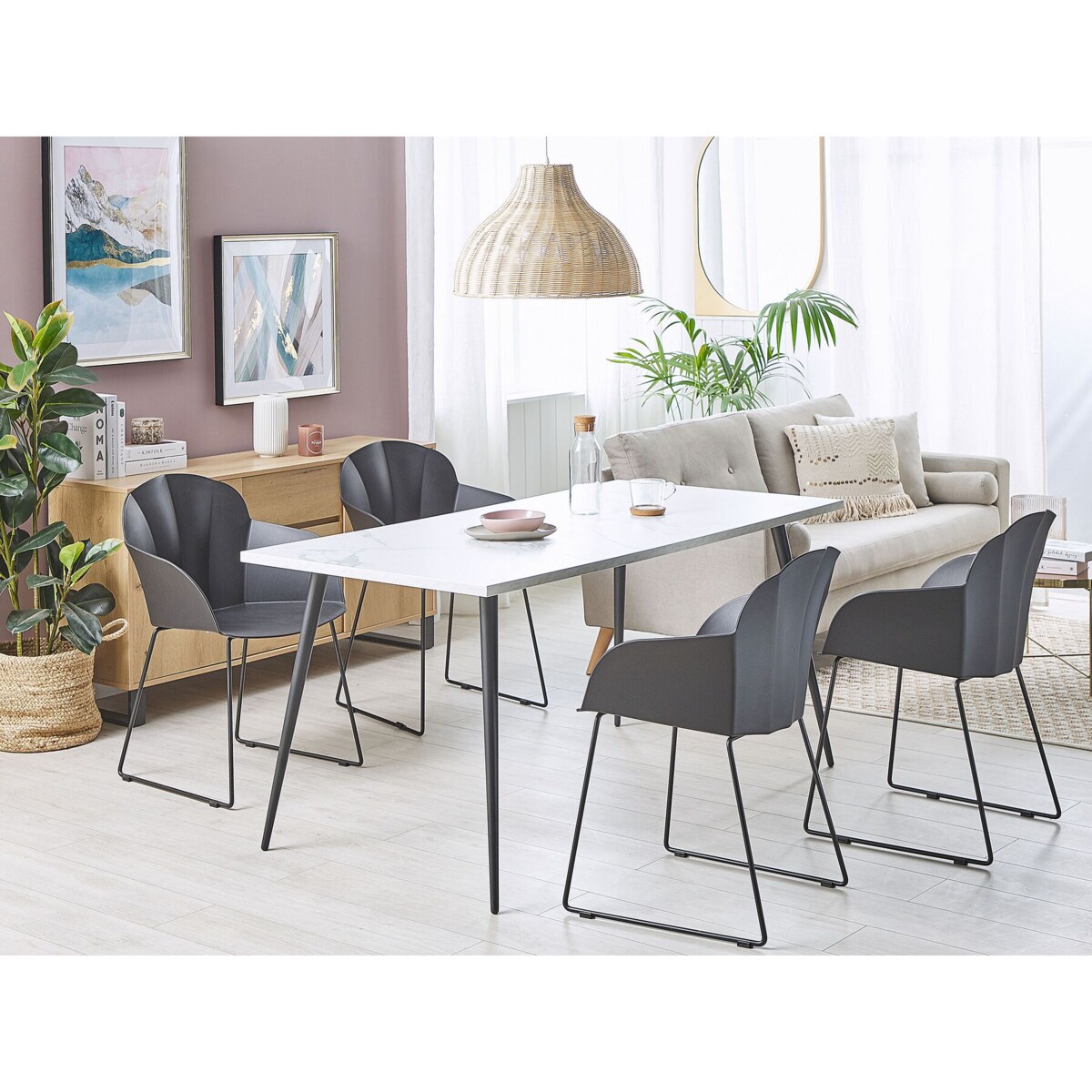 Zestaw 2 krzeseł do jadalni czarny SYLVA