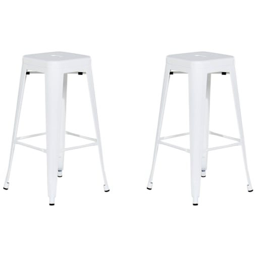 Zestaw 2 stołków barowych metalowych 76 cm biały CABRILLO