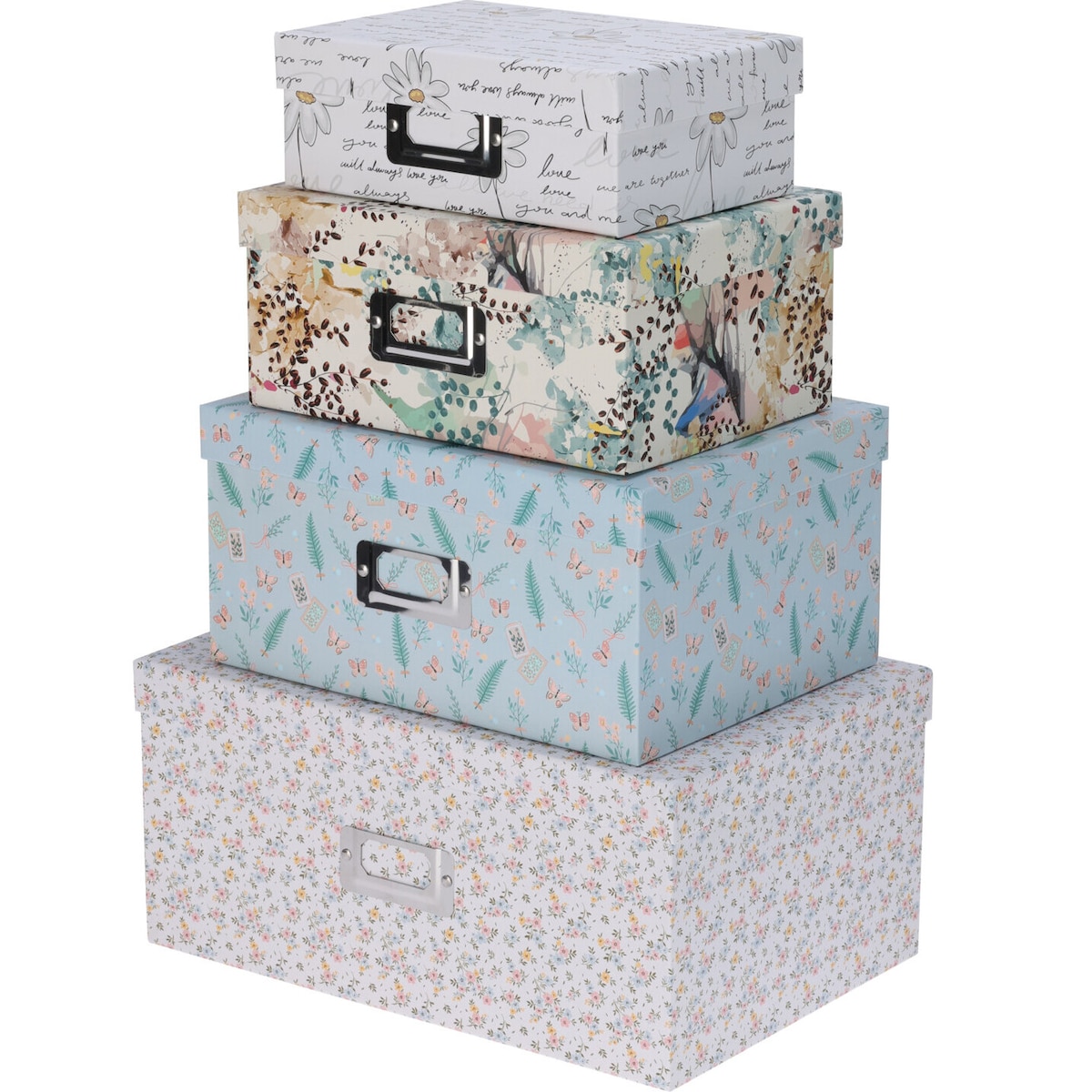 Zestaw kartonowych pudełek do przechowywania, 4 szt.