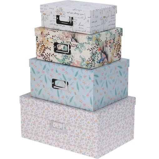 Zestaw kartonowych pudełek do przechowywania, 4 szt.