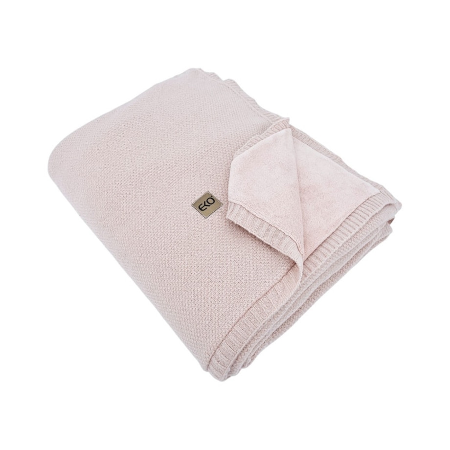 Koc dzianinowy z podszyciem futerkowym 150x200 cm – MILANO DUO ROSE PINK