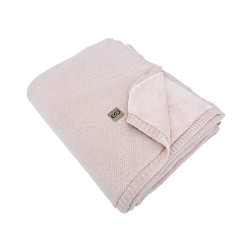 Koc dzianinowy z podszyciem futerkowym 150x200 cm – MILANO DUO ROSE PINK