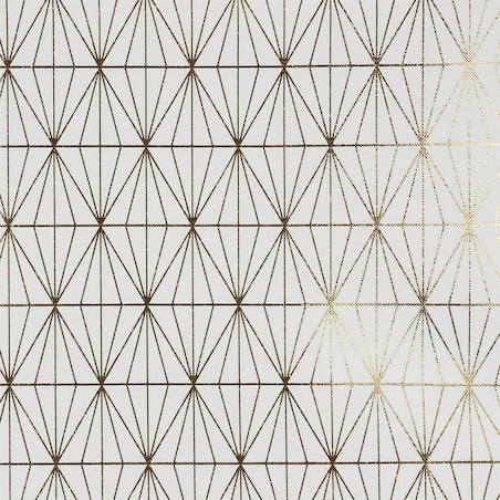 OBRUS 140x250 cm Geometric Dore BIAŁY W ZŁOTE WZORY