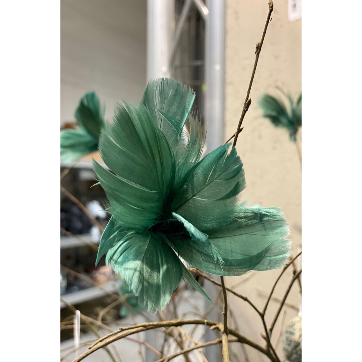 3 szt. PIÓRO NATURALNE dekoracyjne zielone