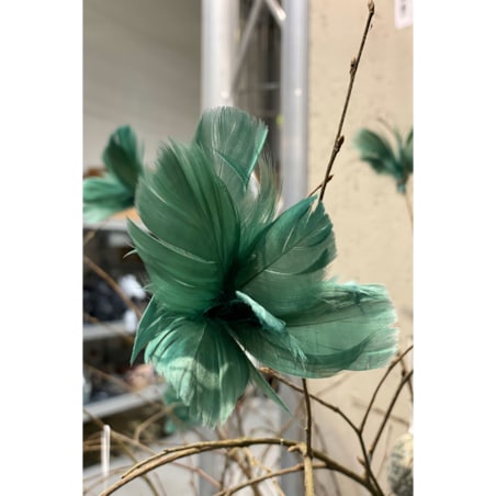 3 szt. PIÓRO NATURALNE dekoracyjne zielone