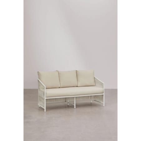 Zestaw ogrodowy: dwuosobowa sofa, 2 fotele i stolik kawowy kremowy Sophie