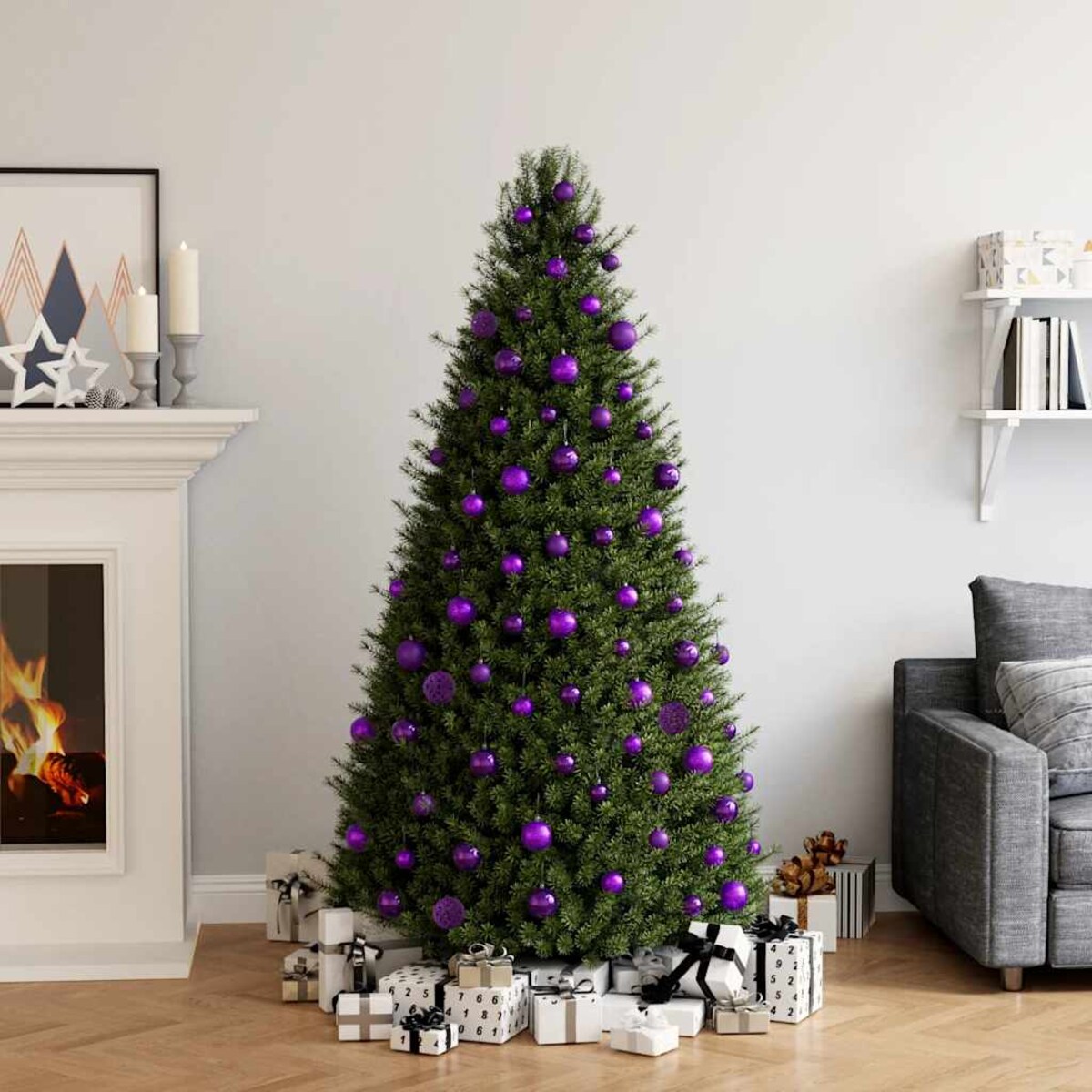 vidaXL Zestaw bombek, 100 elementów, fioletowy