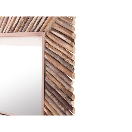 Drewniane lustro ścienne 60 x 60 cm jasne KANAB