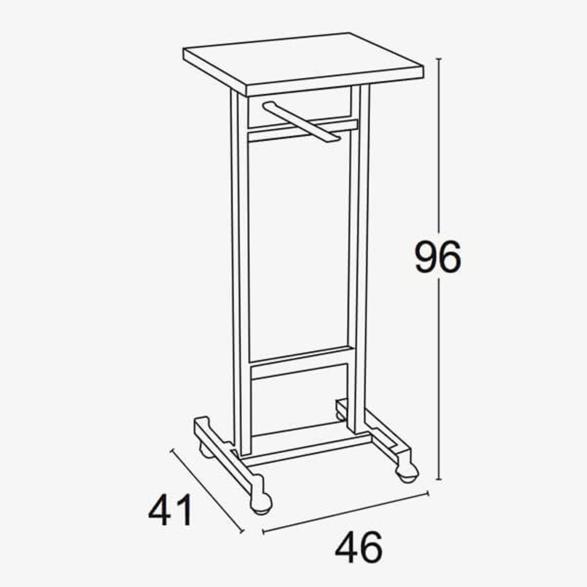 ARREDAMENTI ZEUS Wózek na krzesła - 46 x 41 cm, brązowy