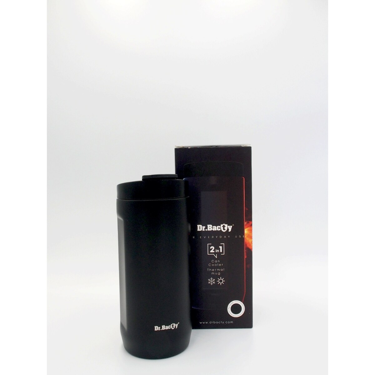 Kubek termiczny 2w1 Dr.Bacty Notus Morski - czarny