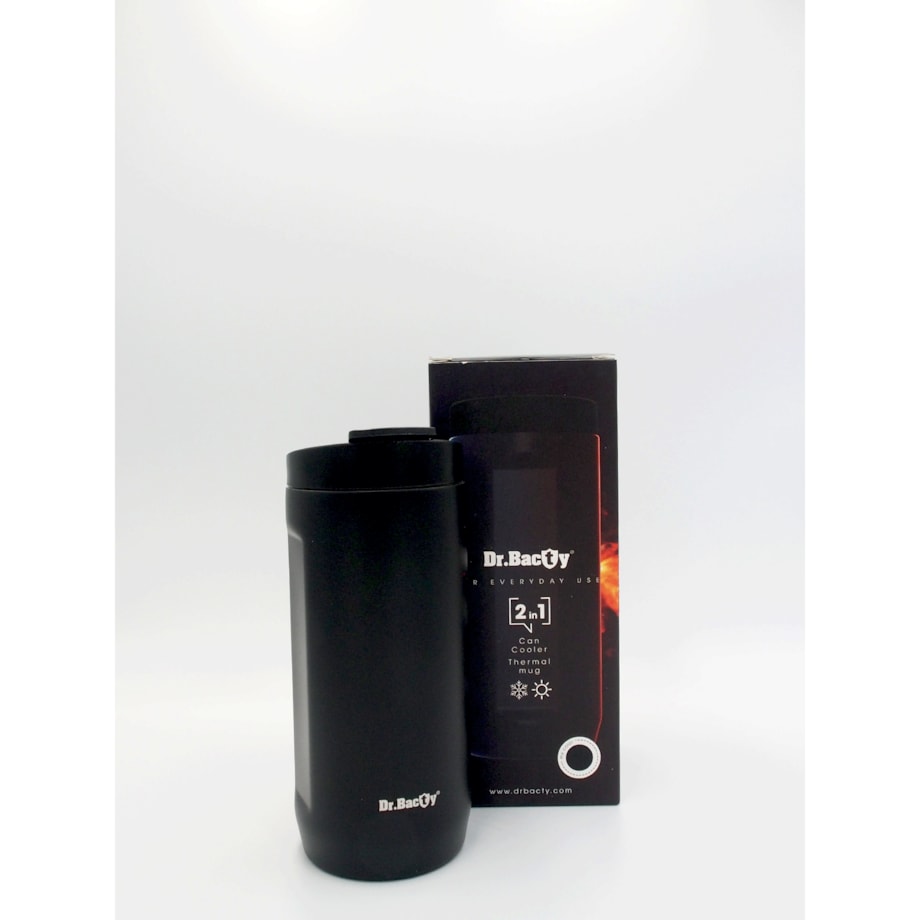 Kubek termiczny 2w1 Dr.Bacty Notus Morski - czarny