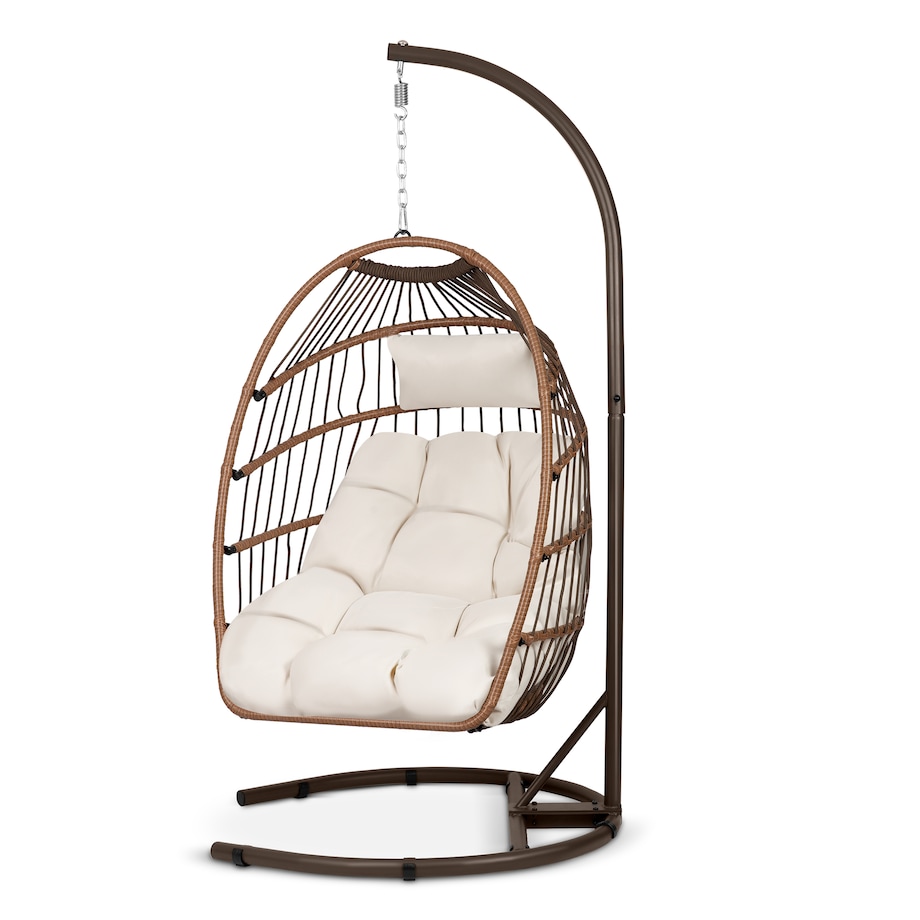 Fotel ogrodowy wiszący huśtawka kosz składany Sofotel Luisiana brązowy