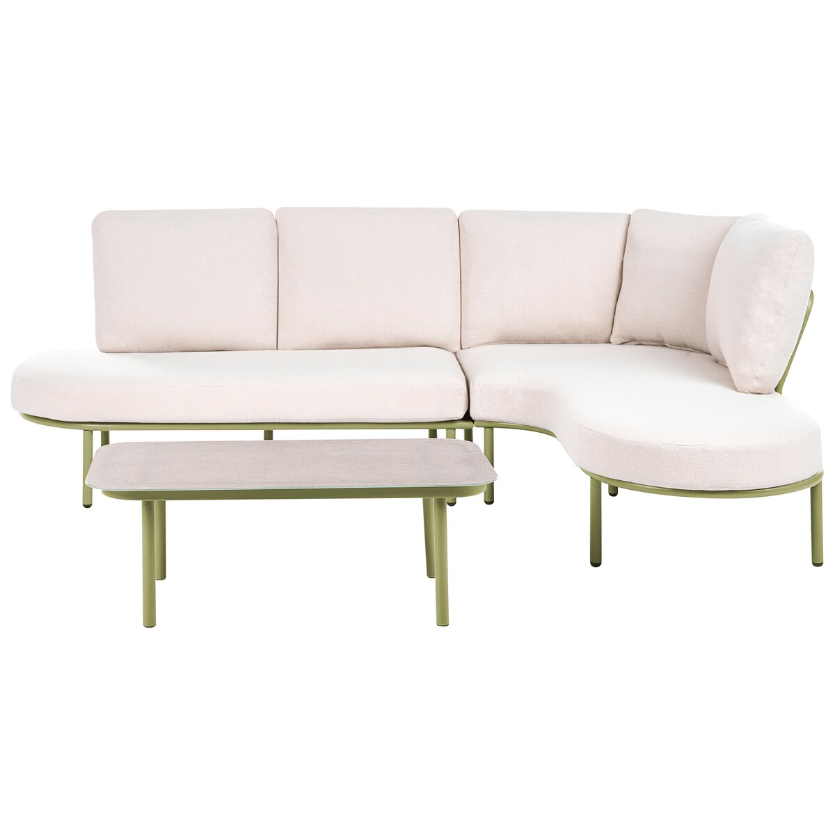 Sofa ogrodowa ze stolikiem dla 4 osób POLLINA Metal Zielony