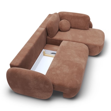 Nowoczesny Narożnik rozkładany OLIVIO II, prawy, brązowy