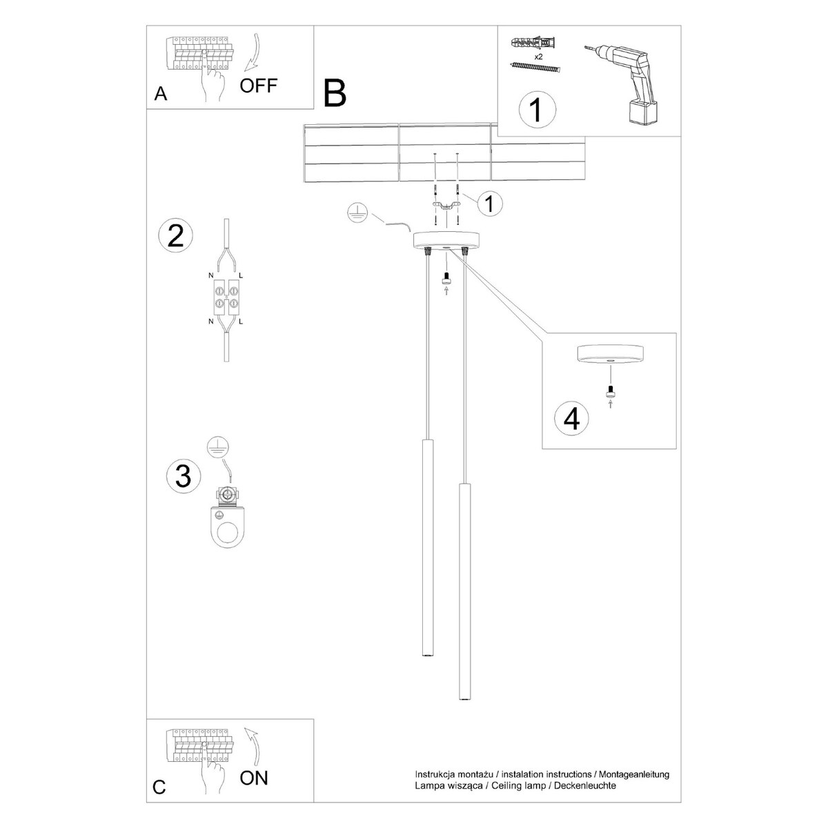 Lampa wisząca PASTELO 2 ultramaryna