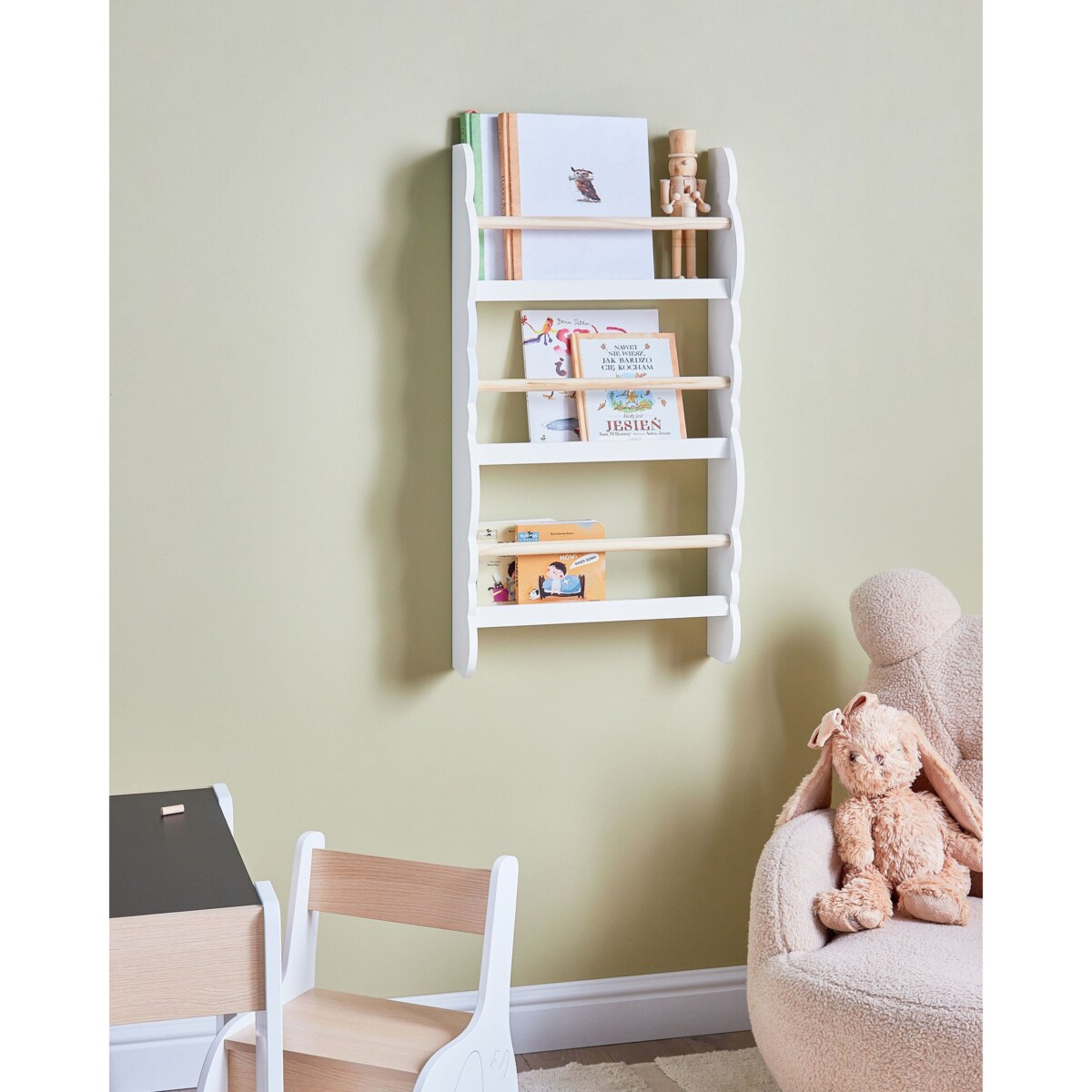 Regał ścienny RIGOLET 80 cm Biały