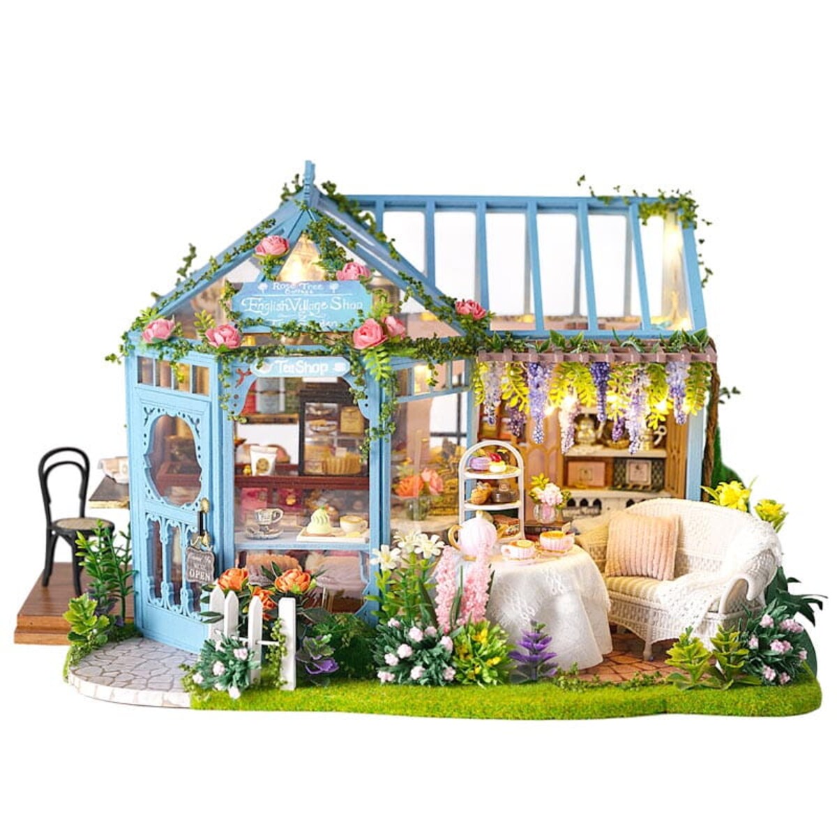 Miniaturowy domek - Różana herbaciarnia