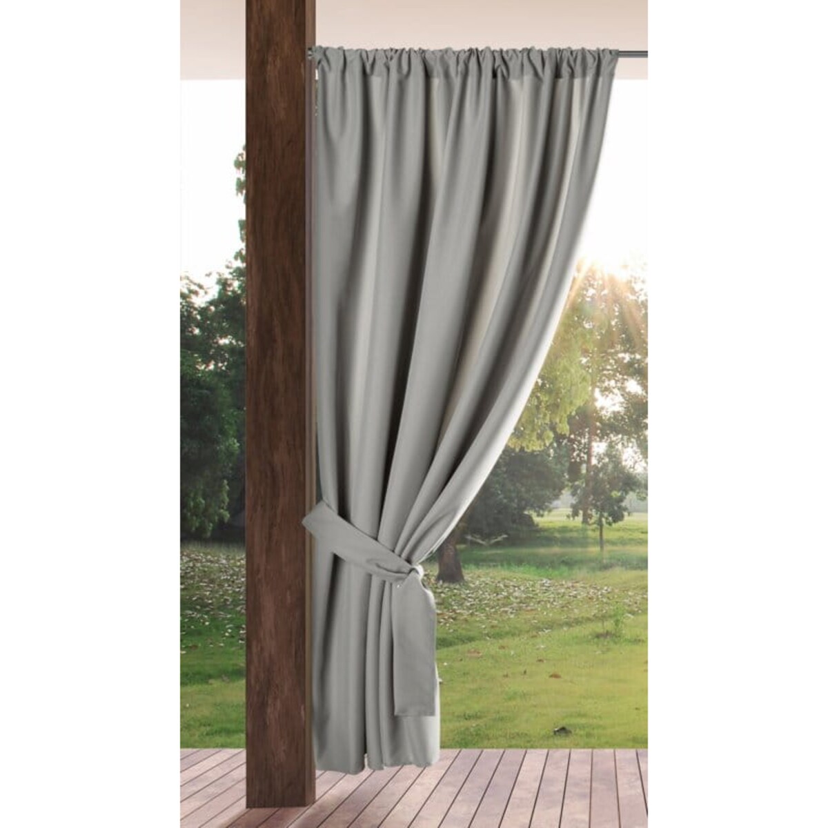 Zasłona Ogrodowa do Altany Pergoli Tarasu 155 x 200 Szara Tunel Wodoodporna