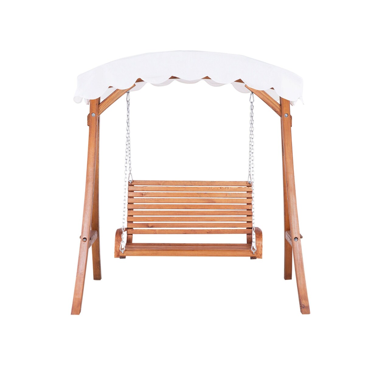 Huśtawka ogrodowa drewniana ciemna ANDRIA