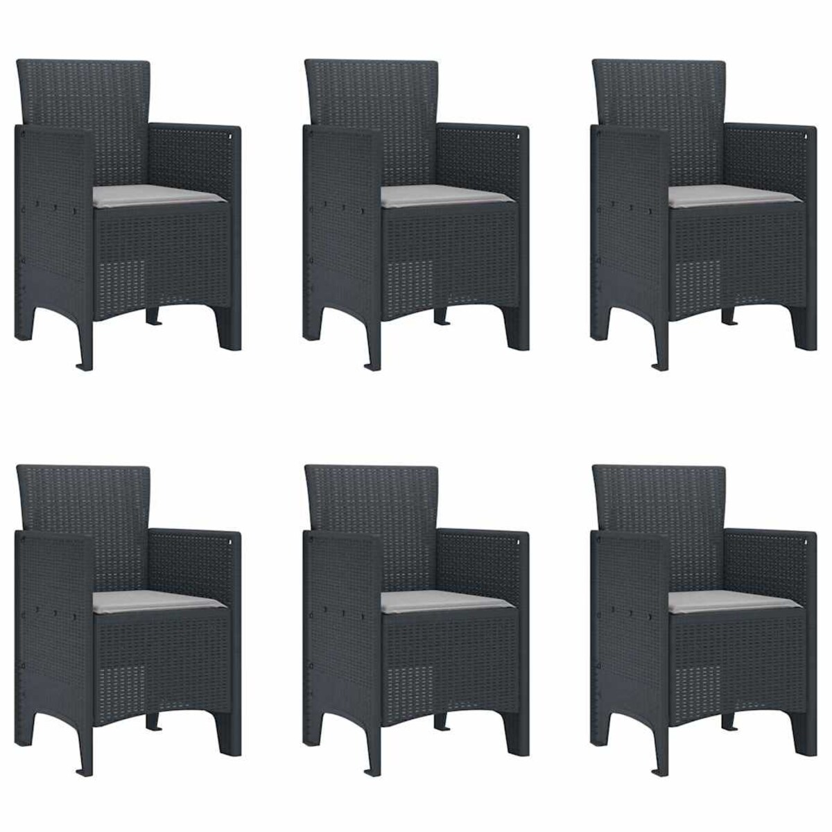 vidaXL Zestaw do jadalni w ogrodzie 7 pcs Antracyt Rattan Polt