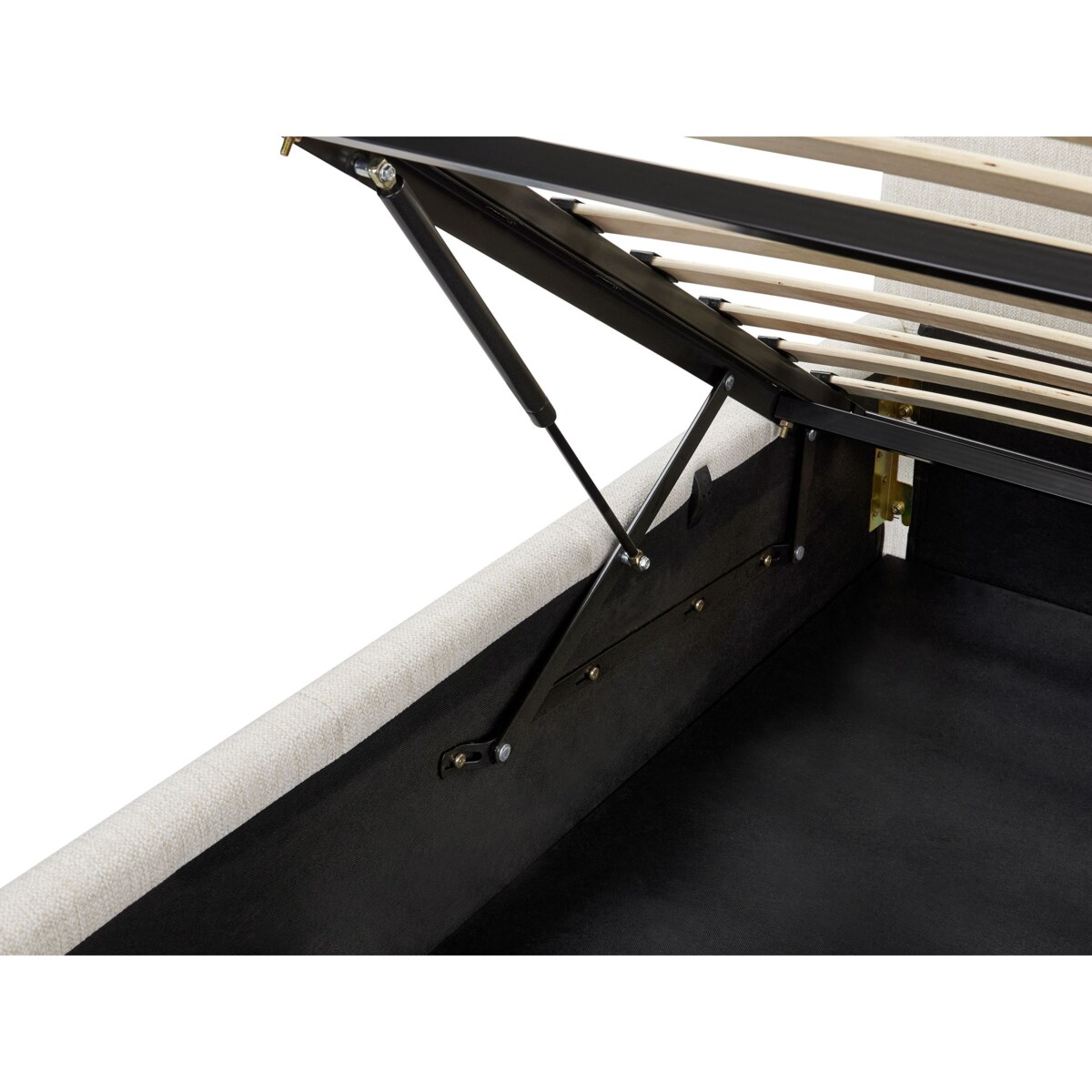 Łóżko z pojemnikiem CASTELNAVET 160 x 200 cm Złamana biel