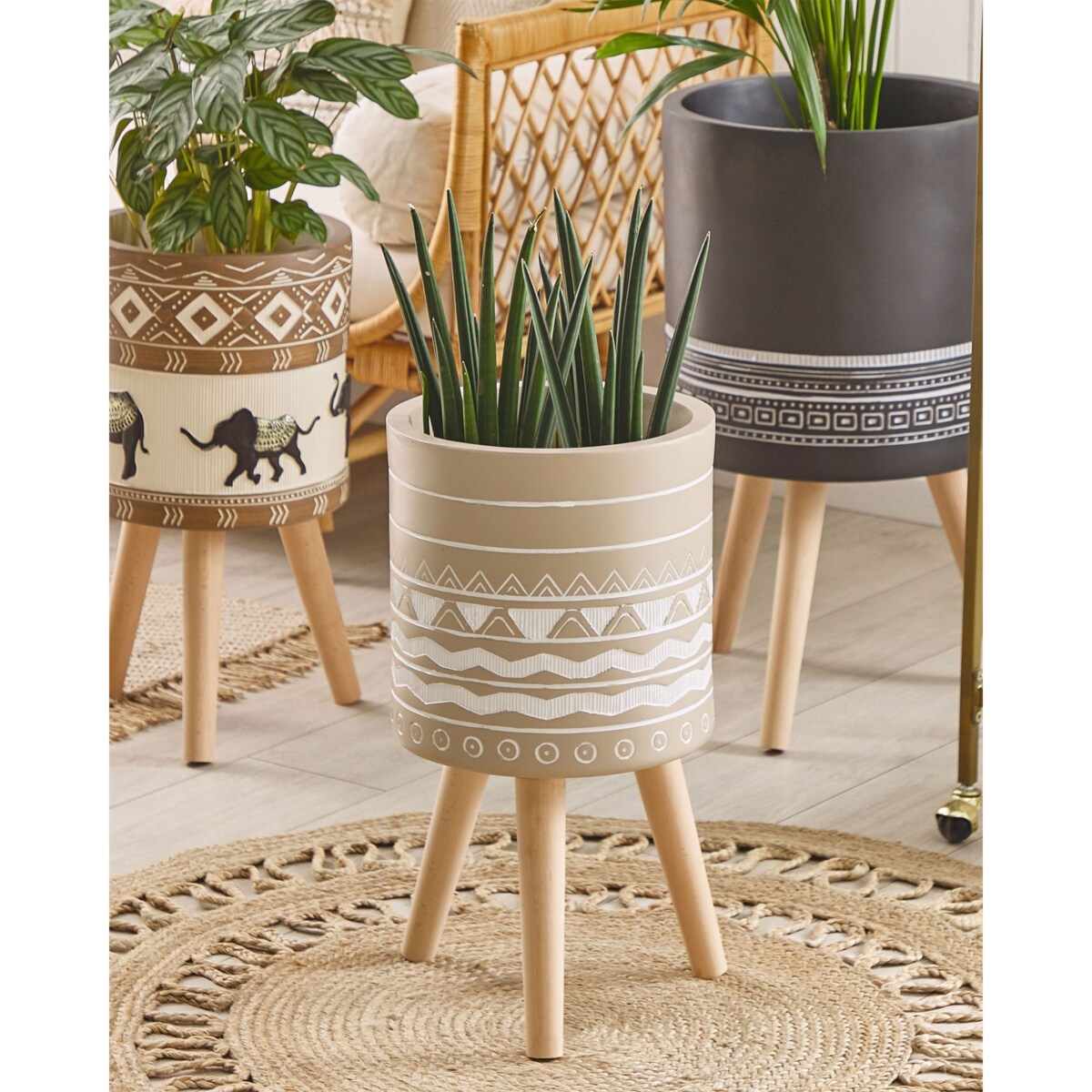Donica na nóżkach MILINA 30 cm Beżowy