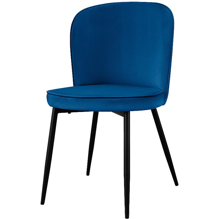 Krzesło tapicerowane do salonu jadalni welurowe wygodne velvet granatowe