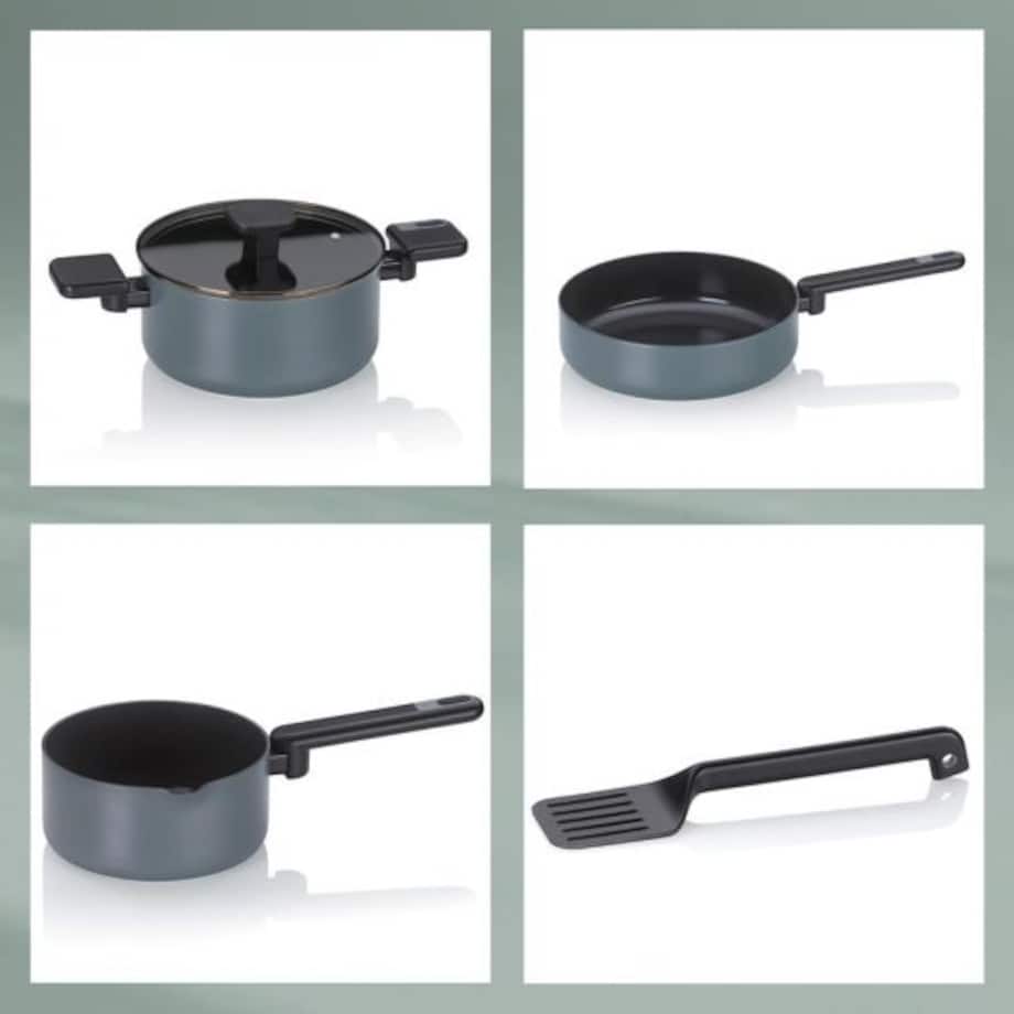 Zestaw naczyń (ciemnoszarych) Mira Kela