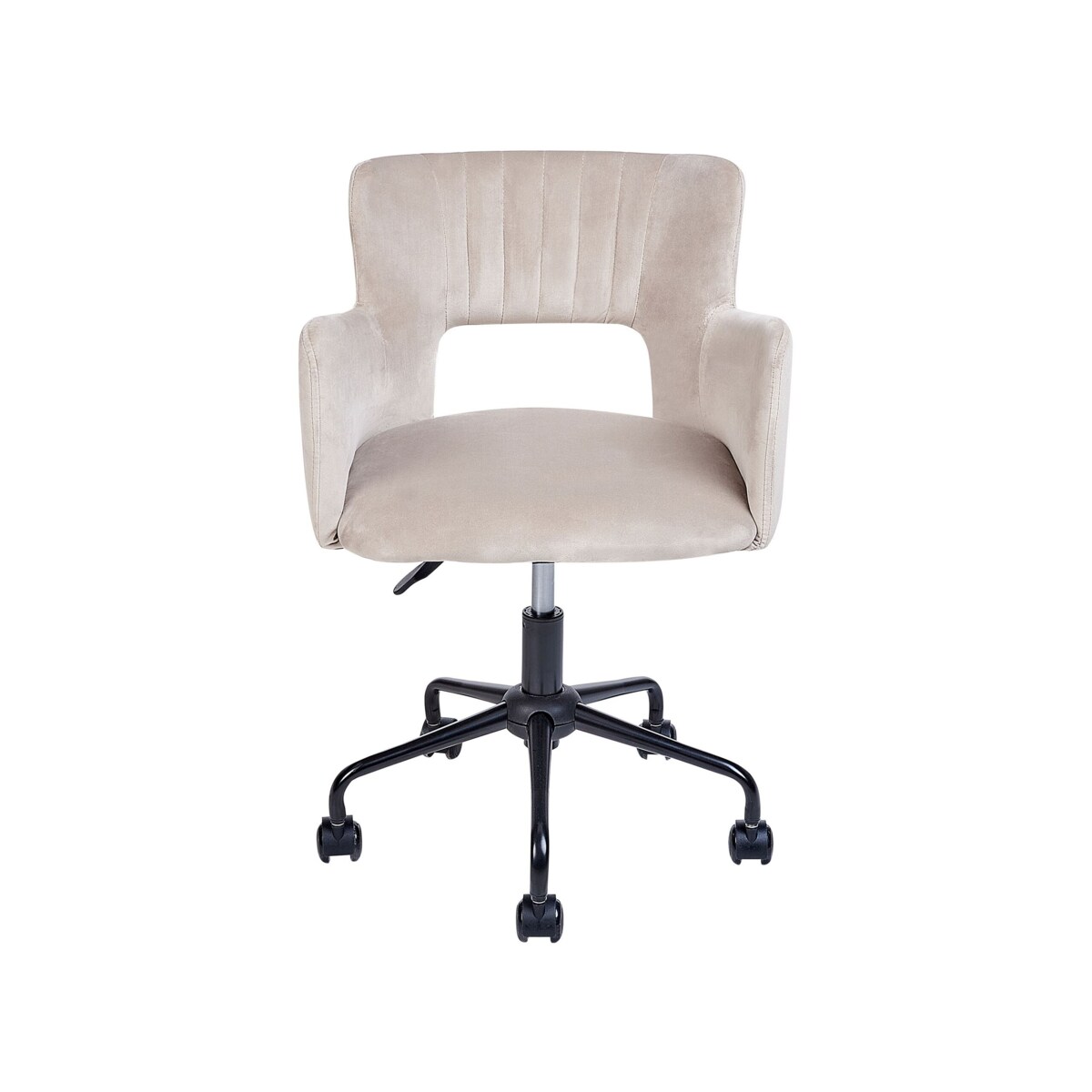 Krzesło biurowe regulowane welurowe beżowoszare SANILAC