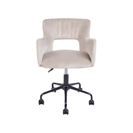 Krzesło biurowe regulowane welurowe beżowoszare SANILAC