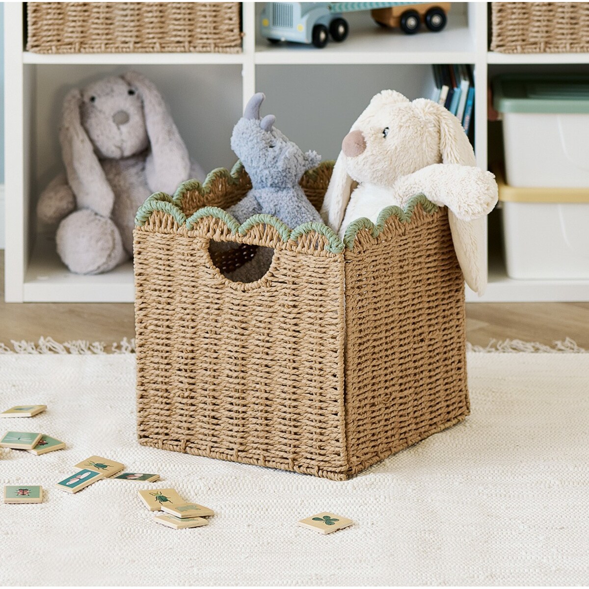 Kosz składany do przechowywania 30x30x30 cm z plecionego papieru AKELAP-2