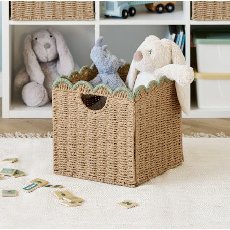 Kosz składany do przechowywania 30x30x30 cm z plecionego papieru AKELAP-2