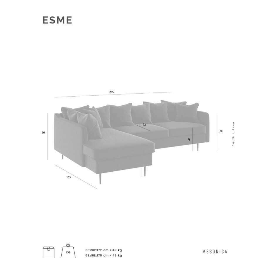 Esme Sofa narożna - beżowa