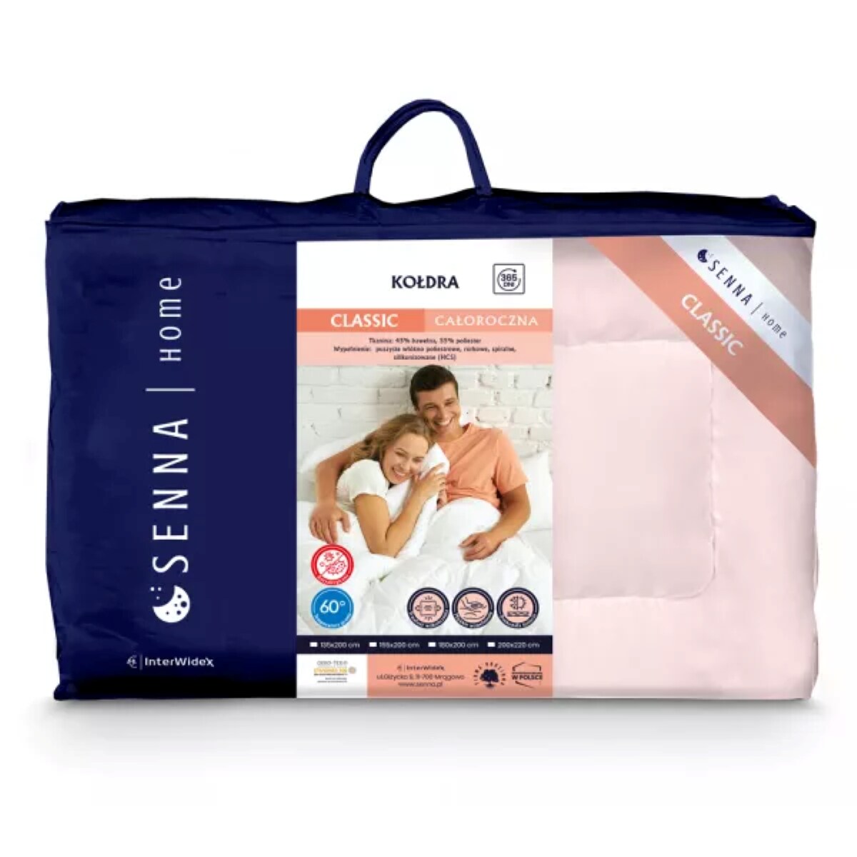Kołdra całoroczna 135x200 CLASSIC Senna Home Różowa