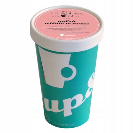 Herbata czerwona pu-erh WIŚNIE W RUMIE premium liściasta wiśnie PuErh 150g