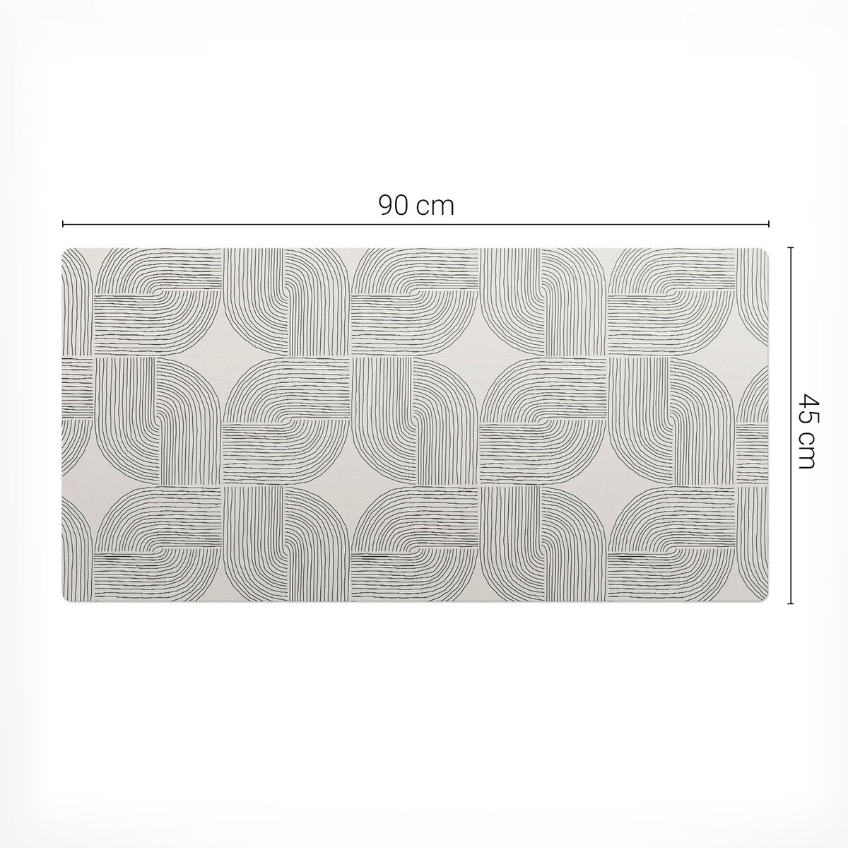 Beżowa mata na biurko Geometryczny wzór linii, 90x45 cm