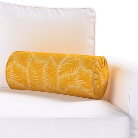 Poduszka wałek z zakładkami, miodowe liście paproci na beżowym tle, Ø20 x 50 cm, Cosy Home