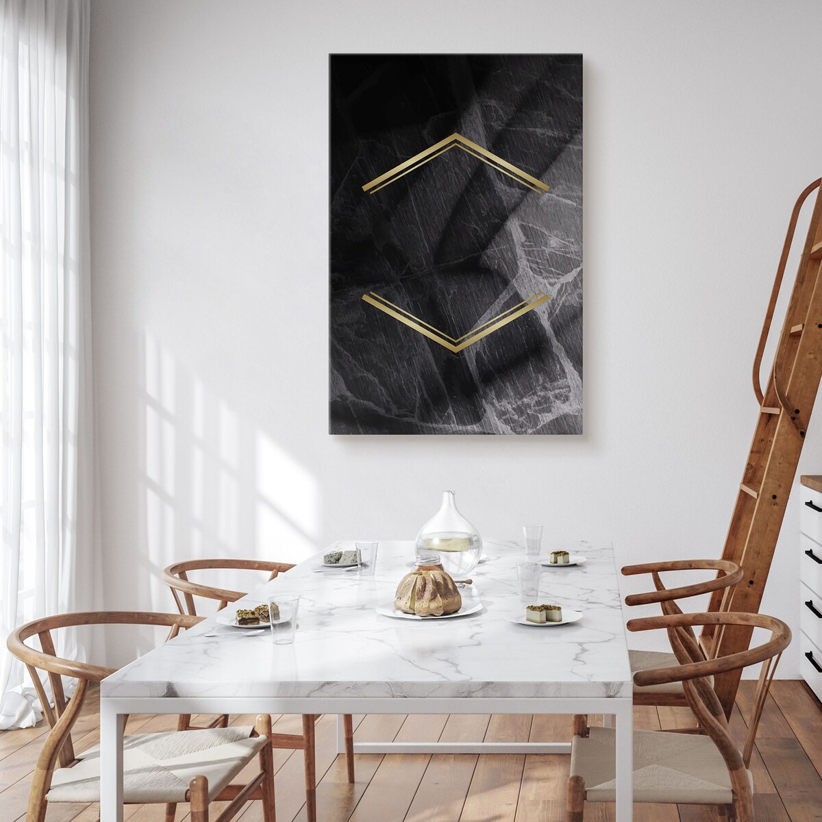 Obraz Abstrakcyjny Czarny Marmur 30x40cm