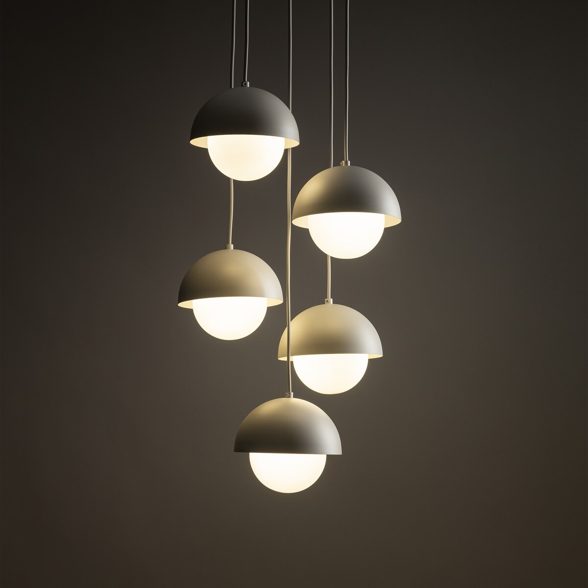 Lampa wisząca BONO BEIGE 10214 TK Lighting beżowo-biała 5xG9 regulowana do salonu i jadalni