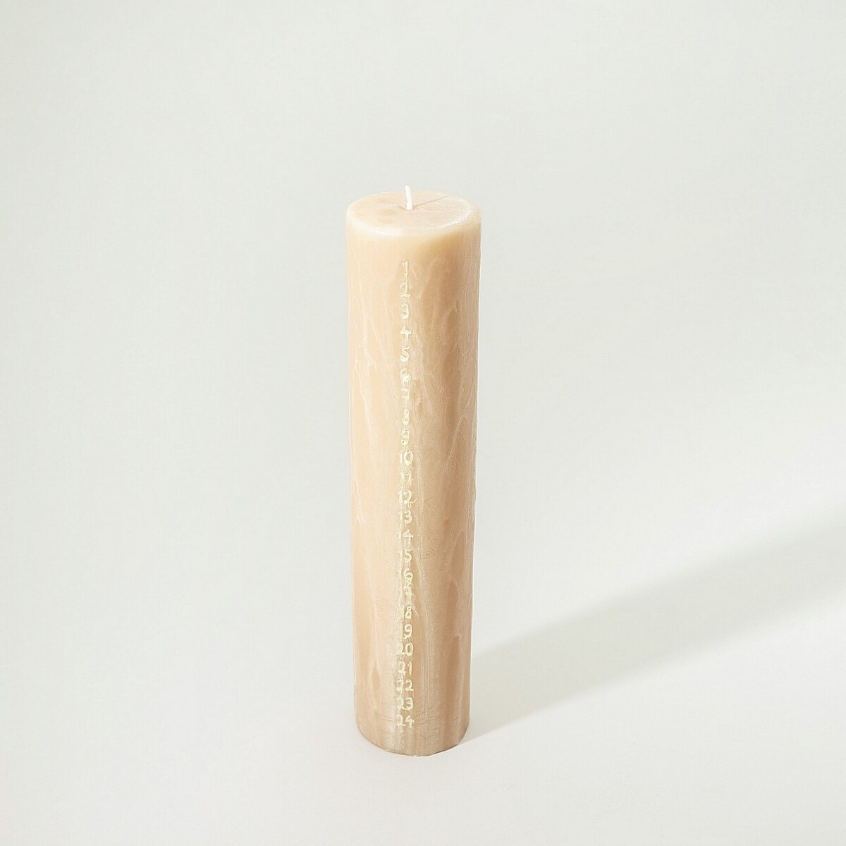 Świeca adwentowa beżowa 25 cm boże narodzenie, święta, świąteczne, beżowy, 5x5x25 cm